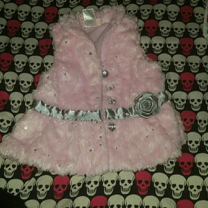 Little Lass 6/9mo pink fur vest